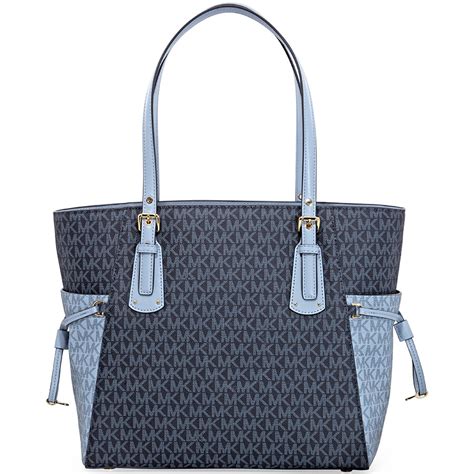 light blue michael kors bag|michael kors blue tote bag.